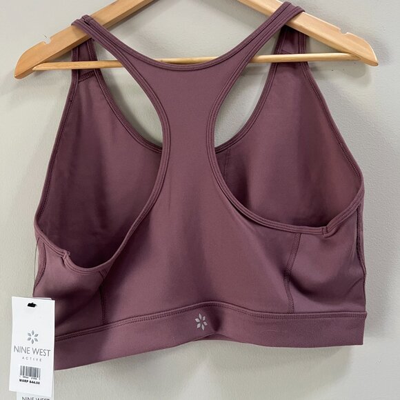 Nine West Active Sports Bra Taupe Stretchy Athleisure Workout Yoga New 1X $44 - Picture 2 of 3